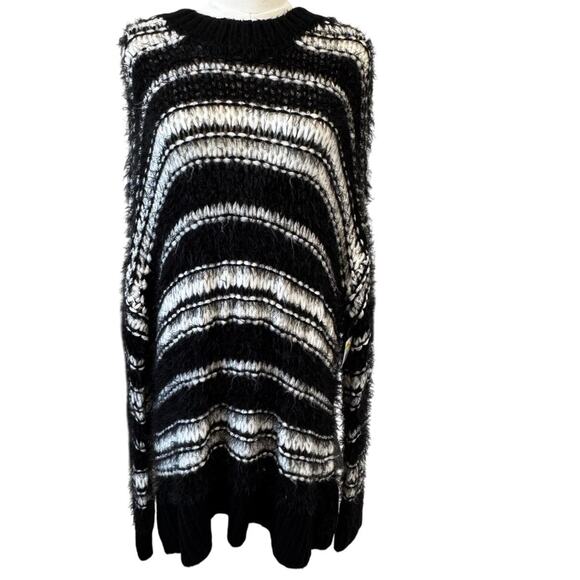 New TOPSHOP NORDSTROM Women's Black Crew Neck Knitted Sweater Size L - Picture 4 of 7